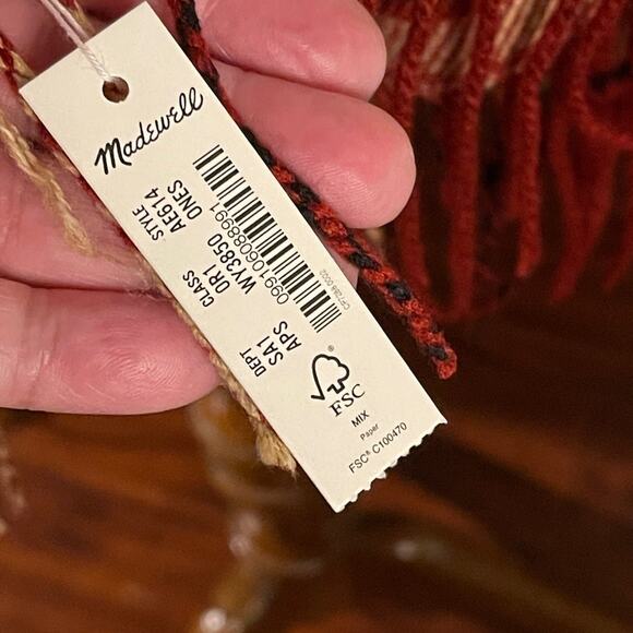 Madewell plaid wrap shawl New with tags - Picture 8 of 13
